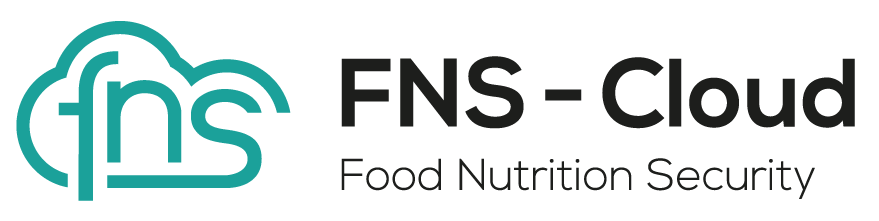 Logo for FNS-Cloud, representing Food Nutrition Security with a stylized 'FNS' in teal and black text.