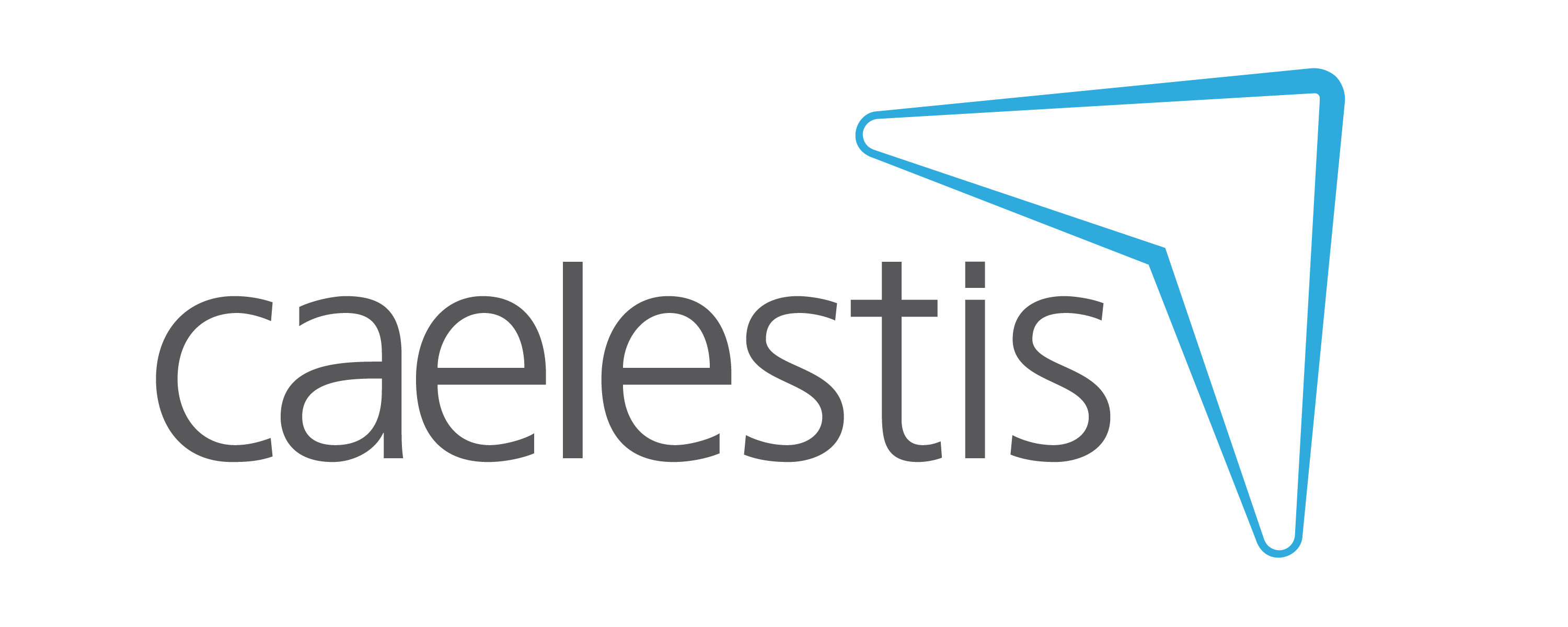 The logo of Caelestis, featuring the word "caelestis" in a modern font and a teal triangle graphic above.
