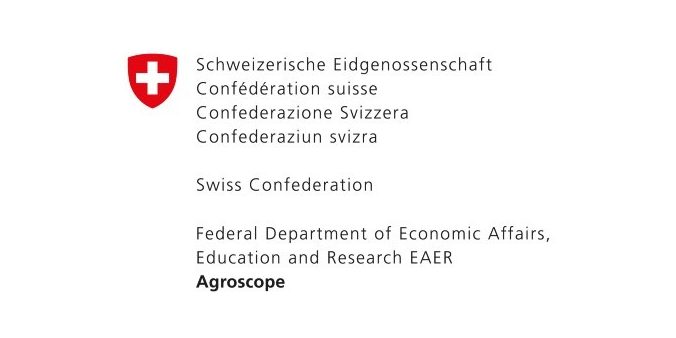 Logo of the Swiss Confederation featuring text in four languages, representing the Federal Department of Economic Affairs and Agroscope.