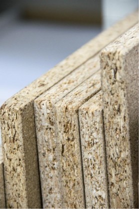 Wood-chunk pannels piled up